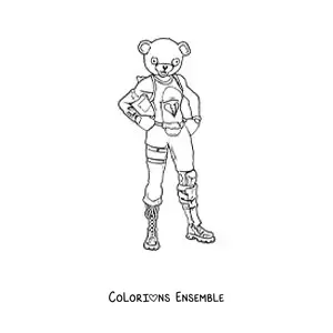 Coloriage de l’Ours câlin de Fortnite