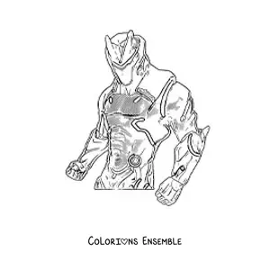 Coloriage d’Omega de Fortnite en position de combat
