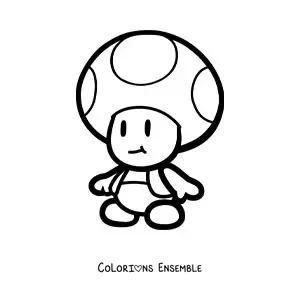 Coloriage de Paper Toad de Mario Bros