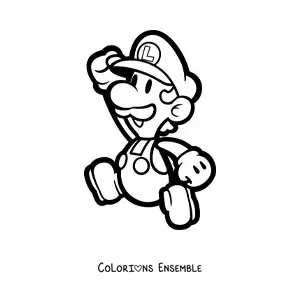 Image à colorier de Paper Luigi de Mario Bros
