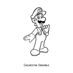 Image à colorier de Luigi de Mario Bros