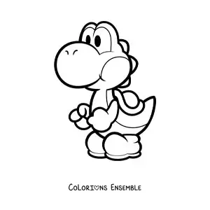 Image à colorier de Yoshi de Mario Bros