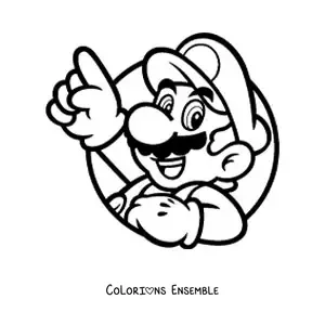 Image à colorier du visage de Mario