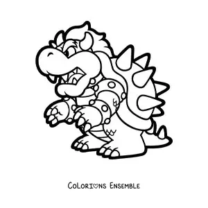 Image à colorier de Bowser de Mario Bros de profil