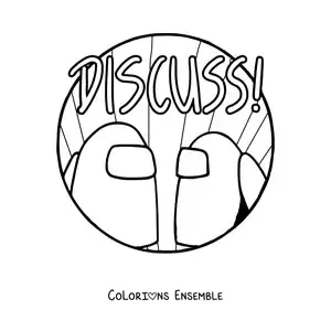 Image à colorier de l’alerte de discussion dans Among Us