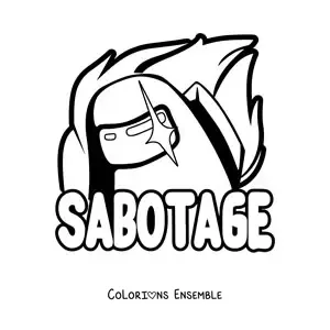 Image à colorier de l’alerte de sabotage d’Among Us