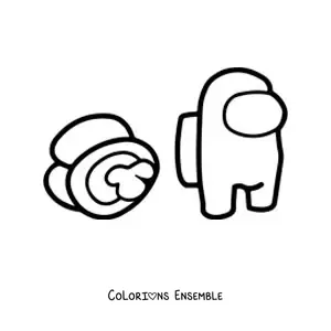 Image à colorier d’un meurtre dans Among Us