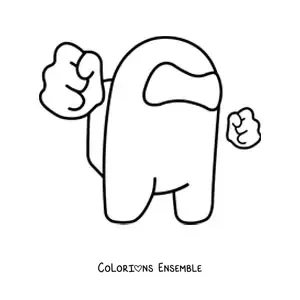 Image à colorier d’un tueur d’Among Us