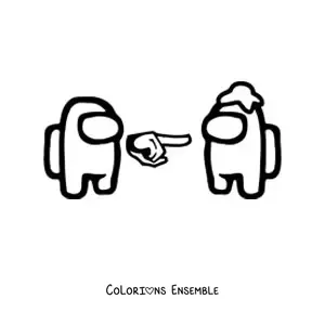 Image à colorier d’un imposteur et d’un membre d’équipage d’Among Us
