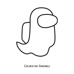 Image à colorier d’un fantôme d’Among Us