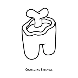 Image à colorier d’un membre d’équipage d’Among Us éliminé