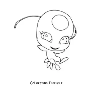 Image à colorier de Tikki de Miraculous Ladybug