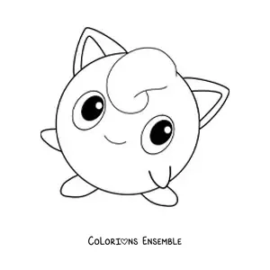 Image à colorier du Pokémon Rondoudou