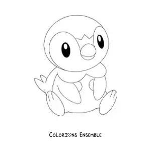 Image à colorier du Pokémon Tiplouf