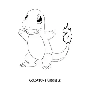 Image à colorier du Pokémon Salamèche