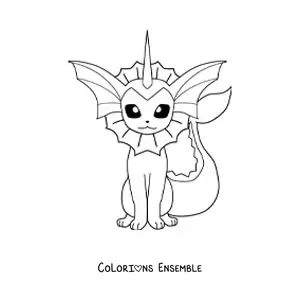 Image à colorier du Pokémon Aquali