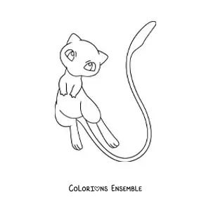 Image à colorier du Pokémon Mew