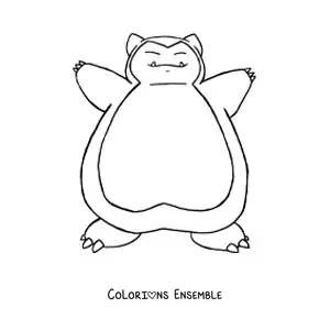 Image à colorier du Pokémon Ronflex