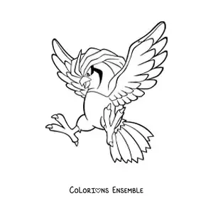 Image à colorier du Pokémon Roucoups