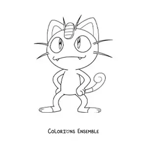 Image à colorier du Pokémon Miaouss