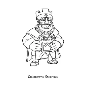 Image à colorier du Roi de Clash Royale