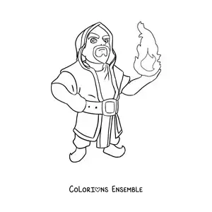 Image à colorier du sorcier de Clash Royale