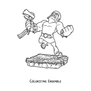 Image à colorier d’un barbare de Clash Royale