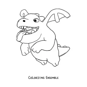 Image à colorier d’un dragon de Clash Royale