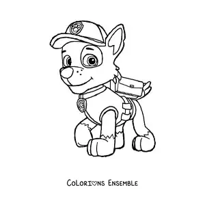 Image à colorier de Rocky de la Pat’Patrouille