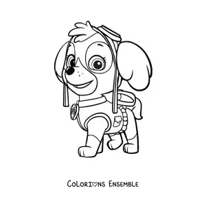 Image à colorier de Stella de la Pat’Patrouille
