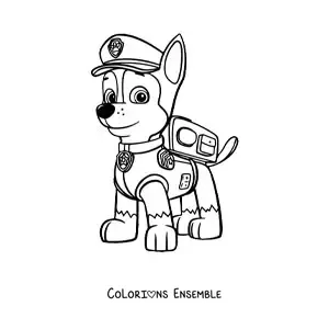 Image à colorier de Chase de la Pat’Patrouille