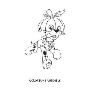 Image à colorier de Marcus de la Pat’Patrouille déguisé pour Halloween