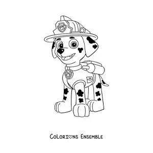 Image à colorier de Marshall de la Pat’Patrouille