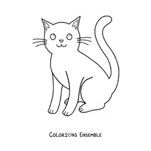 Image à colorier d’un chat