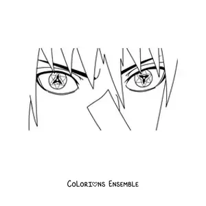 Image à colorier des yeux de Sasuke avec le Sharingan