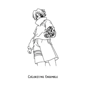 Image à colorier de Sasuke avec la marque maudite