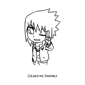 Image à colorier de Sasuke kawaii