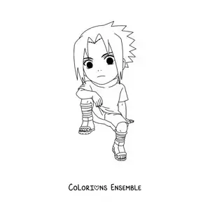 Image à colorier de Sasuke chibi
