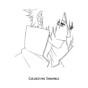 Image à colorier de Sasuke avec le Rinnegan