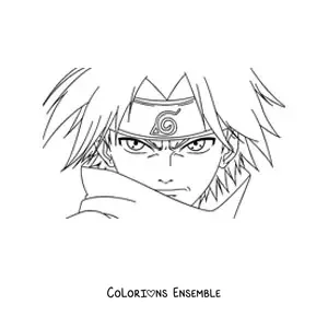 Image à colorier du visage de Sasuke
