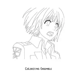 Image à colorier d’Armin de L’Attaque des Titans