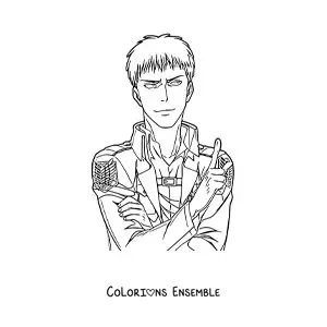 Image à colorier de Reiner de L’Attaque des Titans