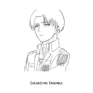 Image à colorier de Livaï Ackerman de L’Attaque des Titans
