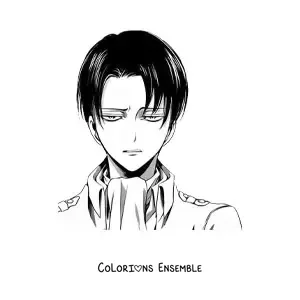 Image à colorier du visage de Livaï Ackerman de L’Attaque des Titans