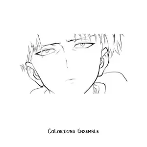 Image à colorier du visage de Livaï de L’Attaque des Titans