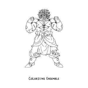 Image à colorier de Broly de Dragon Ball