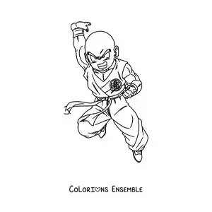 Image à colorier de Krilin de Dragon Ball