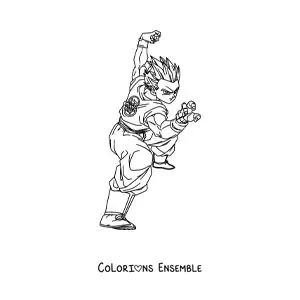 Image à colorier de Gohan de Dragon Ball