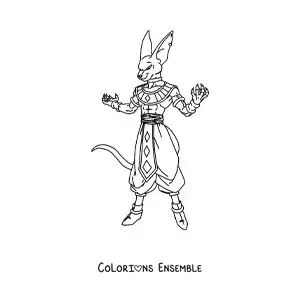 Image à colorier de Beerus de Dragon Ball