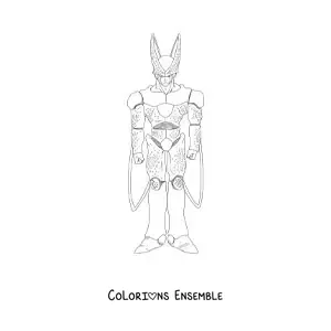 Image à colorier de Cell de Dragon Ball
